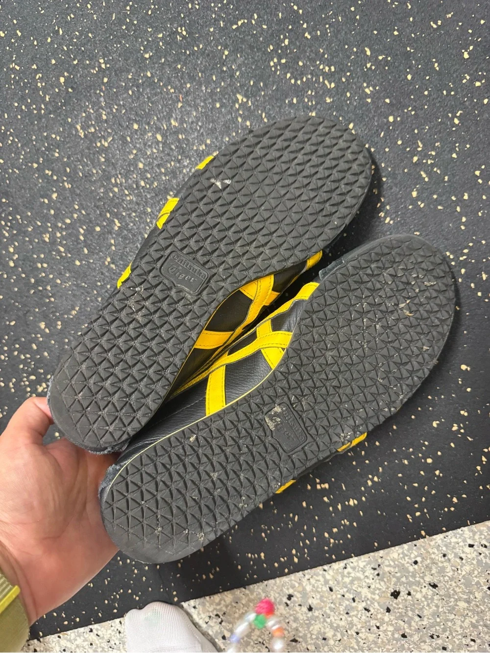 Onitsuka Tiger by Asics Black with Yellow Stripe Sneakers